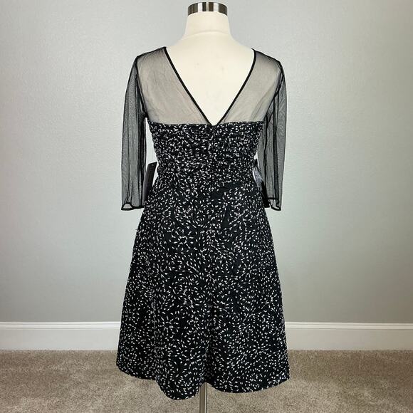 JS Collections Sequin Midi Fit and Flare Cocktail Dress Black and Silver Size 14 - Picture 6 of 13